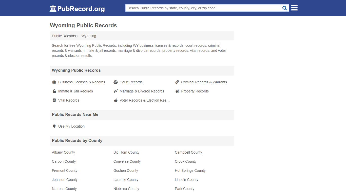 Free Wyoming Public Records - PubRecord.org